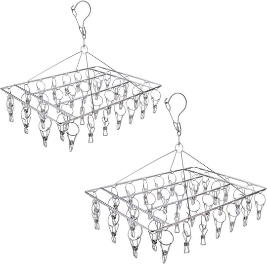 Stainless Steel Laundry Drying Rack Rotary Wind-Proof Clothes (2 Pack)