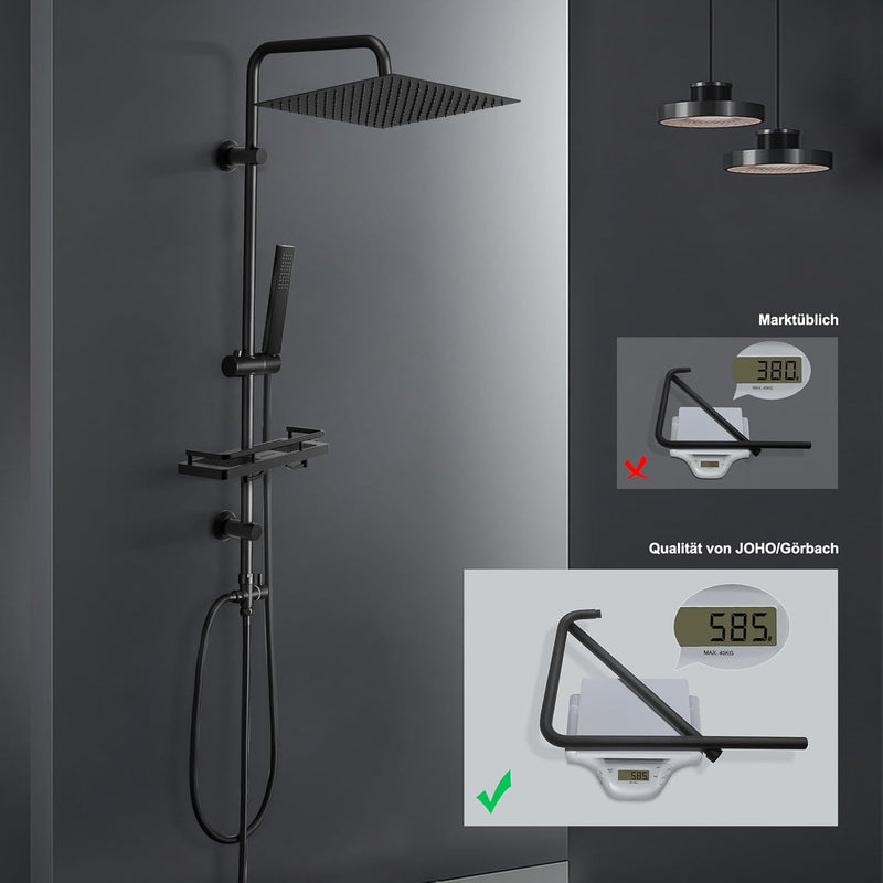 Stainless Steel Shower Column Without Mixer Adjustable Wall