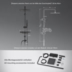Stainless Steel Shower Column Without Mixer Adjustable Wall