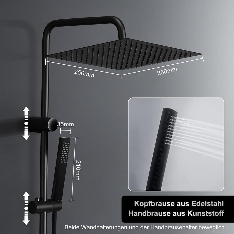 Stainless Steel Shower Column Without Mixer Adjustable Wall