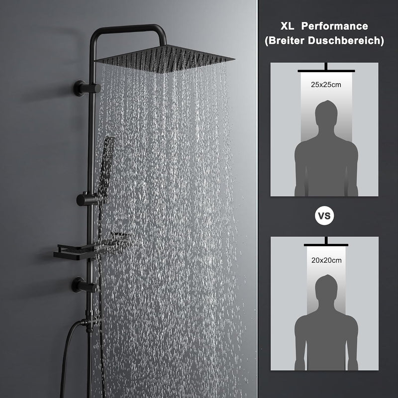 Stainless Steel Shower Column Without Mixer Adjustable Wall