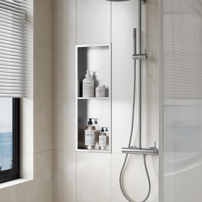 Stainless Steel Shower Niche Recessed 3-Tier Storage