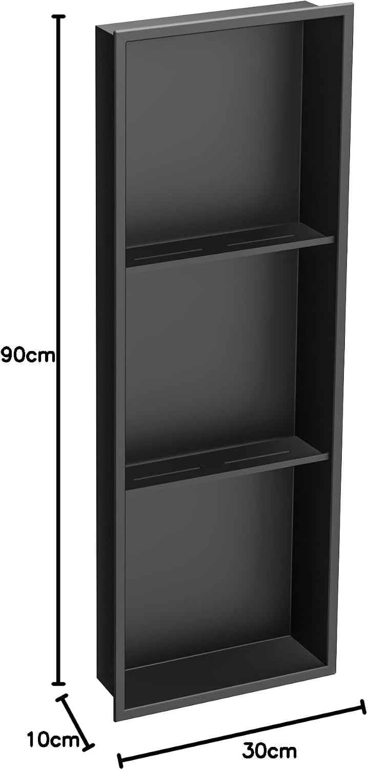 Stainless Steel Shower Niche Wall Insert Recessed Double