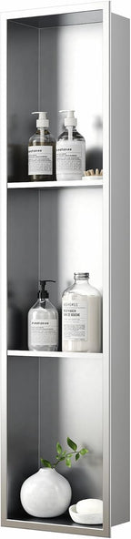 Stainless Steel Shower Niche Wall Insert Recessed Double