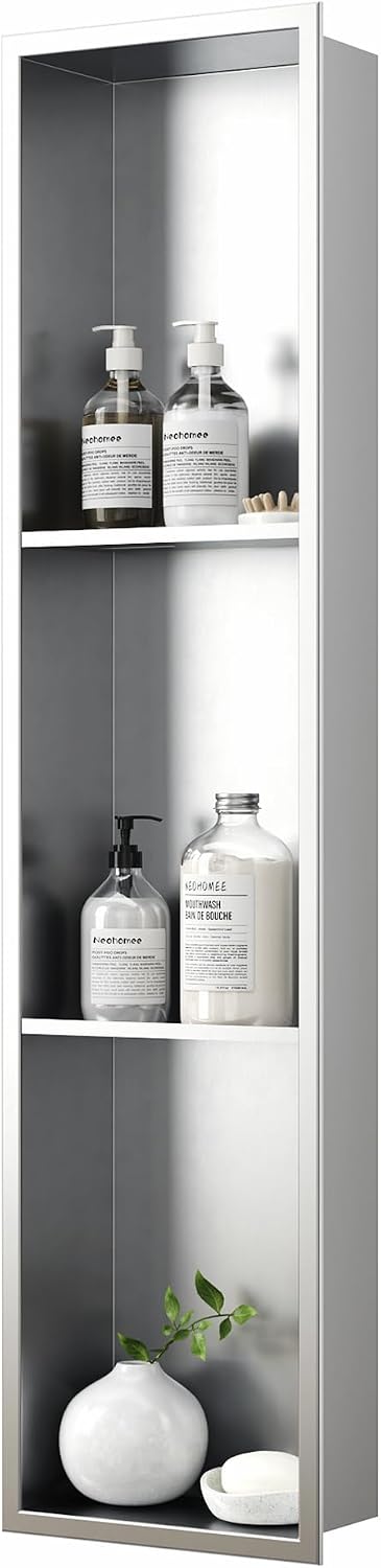 Stainless Steel Shower Niche Wall Insert Recessed Double