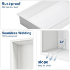 Stainless Steel Shower Niche Wall Insert Recessed Double