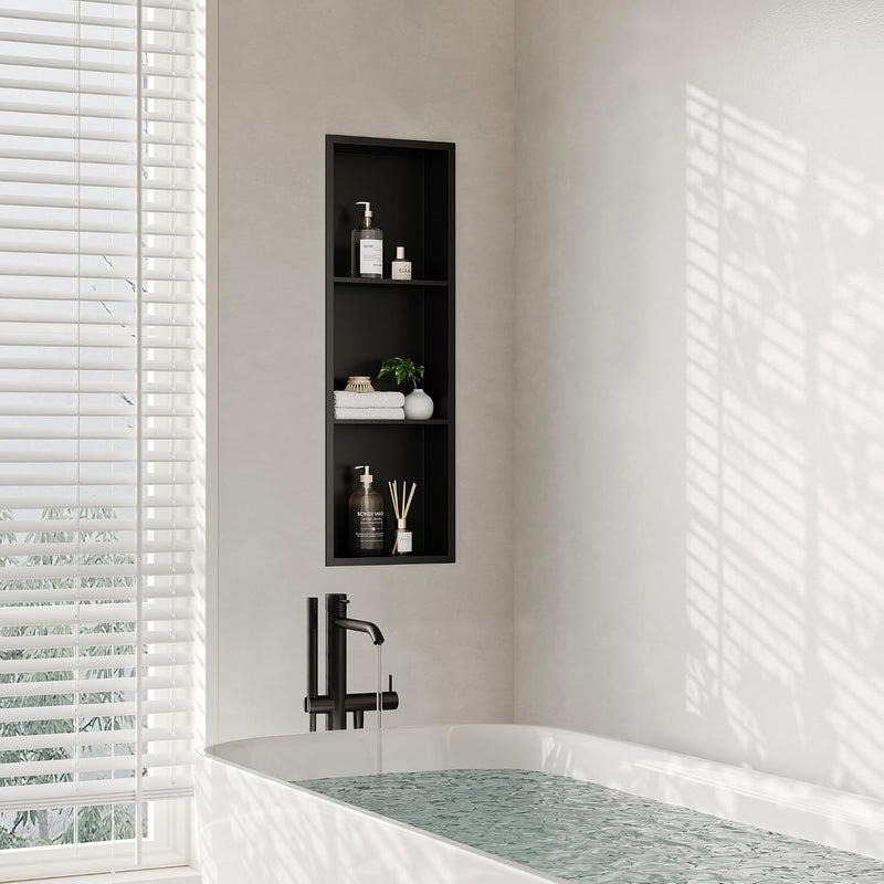 Stainless Steel Shower Niche Wall Insert Recessed Double