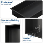 Stainless Steel Shower Niche Wall Insert Recessed Double