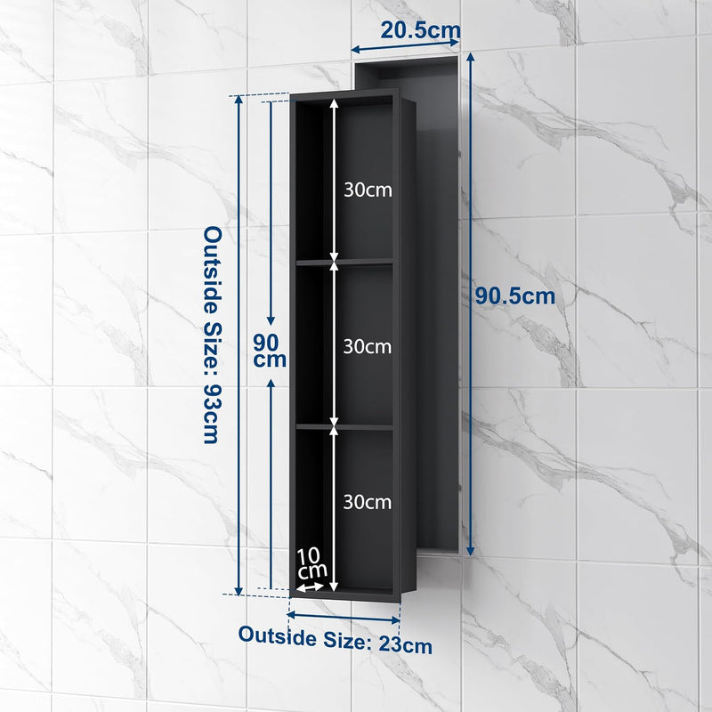 Stainless Steel Shower Niche Wall Insert Recessed Double