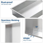 Stainless Steel Shower Niche Wall Insert Recessed Double