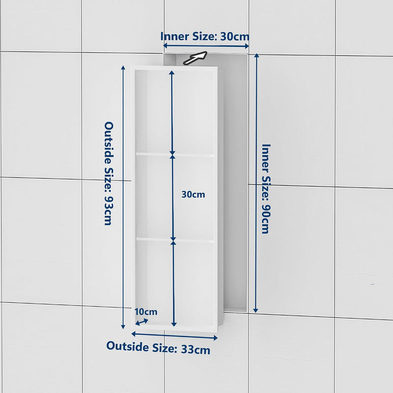 Stainless Steel Shower Niche Wall Insert Recessed Double