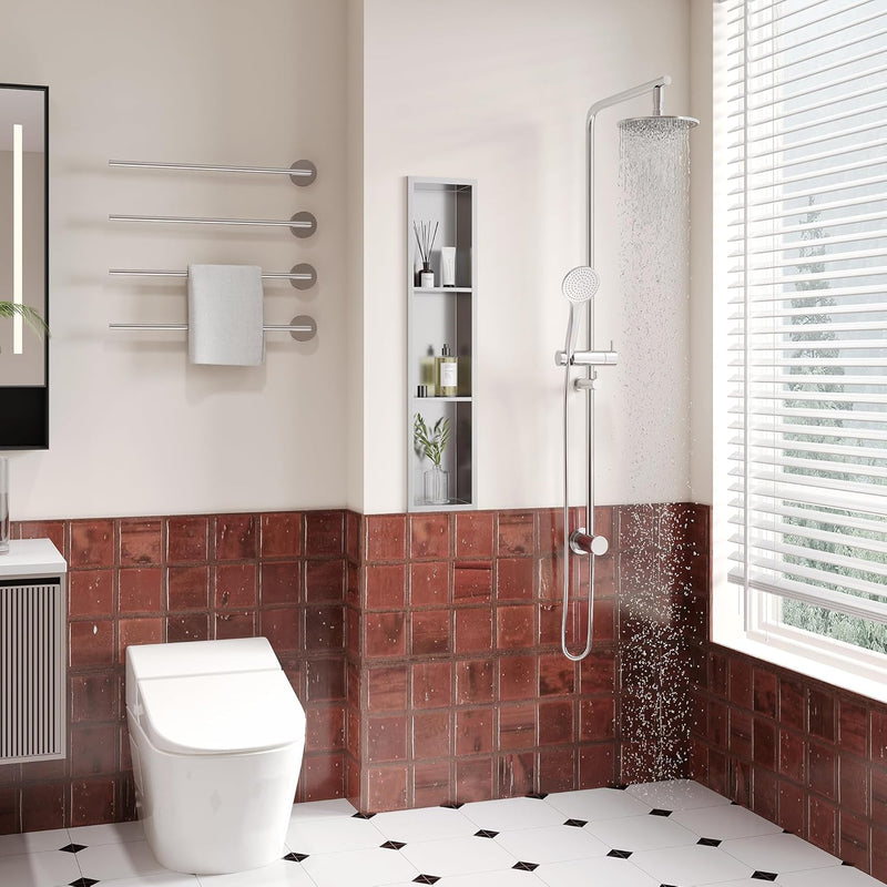 Stainless Steel Shower Niche Wall Insert Recessed Double