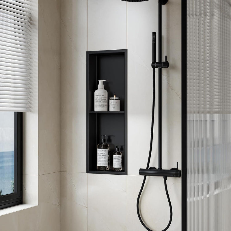 Stainless Steel Shower Niche Wall Insert Recessed Double