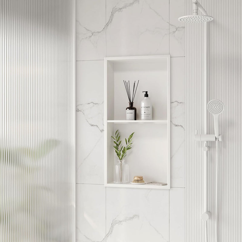 Stainless Steel Shower Niche Wall Insert Recessed Double