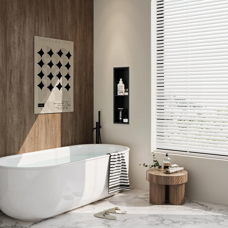 Stainless Steel Shower Niche Wall Insert Recessed Double