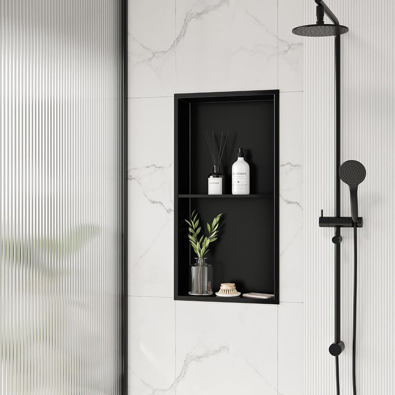 Stainless Steel Shower Niche Wall Insert Recessed Double