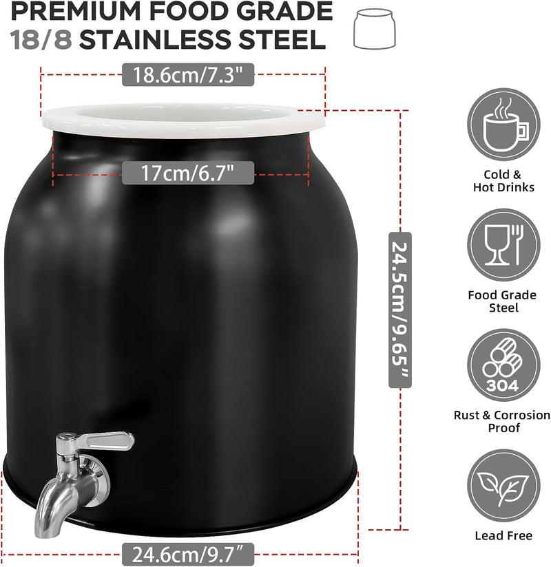 Stainless Steel Water Dispenser 2.5gal 8L Drink