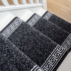Stair Carpet Durable Graphite Aztec Tribal Border Runner
