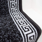 Stair Carpet Durable Graphite Aztec Tribal Border Runner