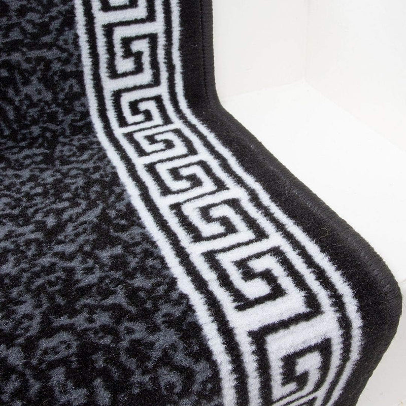 Stair Carpet Durable Graphite Aztec Tribal Border Runner