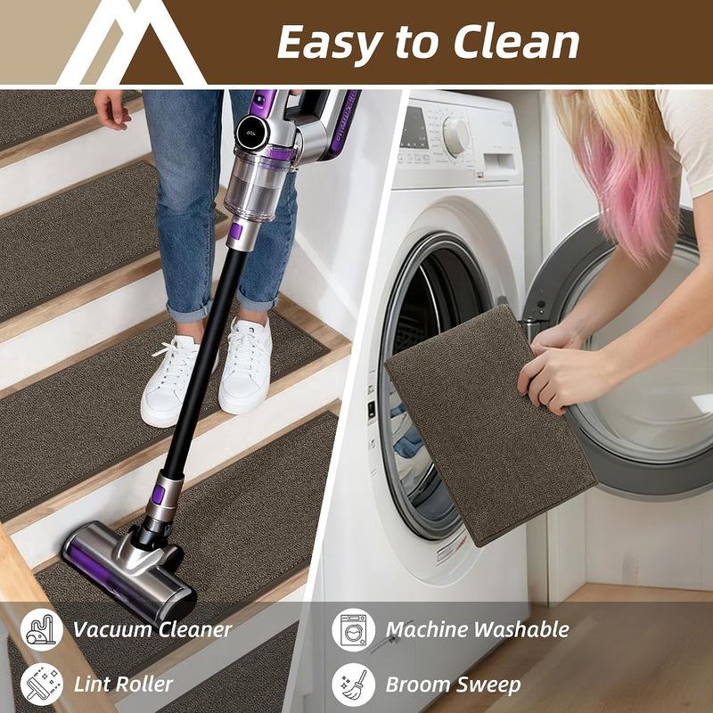 Stair Treads Carpet 15 PC Nonslip Polyester Runners