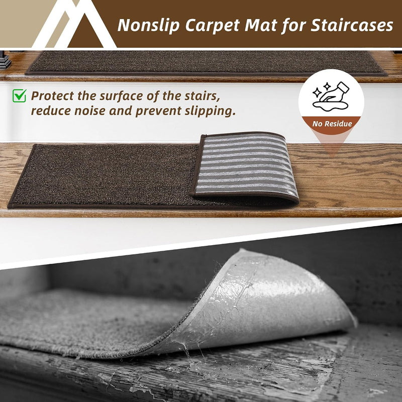 Stair Treads Carpet 15 PC Nonslip Polyester Runners
