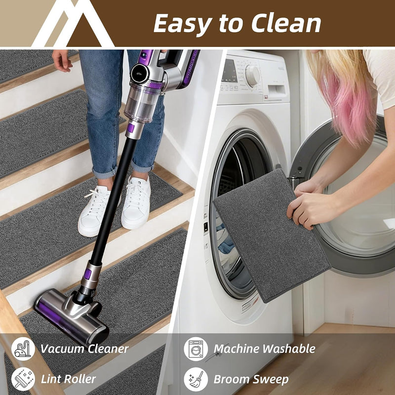 Stair Treads Carpet 15 PC Nonslip Polyester Runners