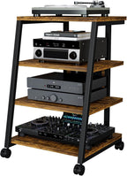 Stand 4-Tier Av Media with Power Strip