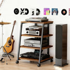 Stand 4-Tier Av Media with Power Strip