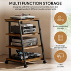 Stand 4-Tier Av Media with Power Strip