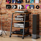 Stand 4-Tier Av Media with Power Strip