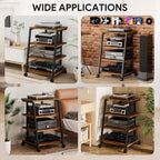 Stand 4-Tier Av Media with Power Strip