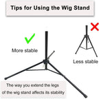 Stand Mannequin Head Tripod Height Adjustment for Manikin