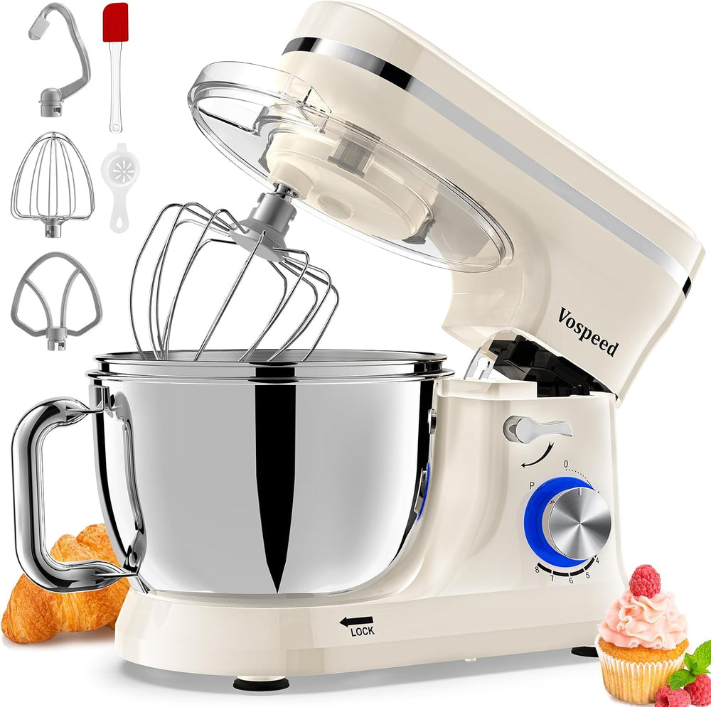 Stand Mixer 4.5L+5L Bowls 8-Speed 1000W Tilt-Head Food