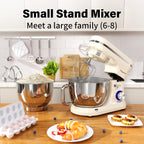 Stand Mixer 4.5L+5L Bowls 8-Speed 1000W Tilt-Head Food