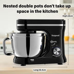 Stand Mixer 4.5L+5L Bowls 8-Speed 1000W Tilt-Head Food