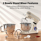 Stand Mixer 4.5L+5L Bowls 8-Speed 1000W Tilt-Head Food