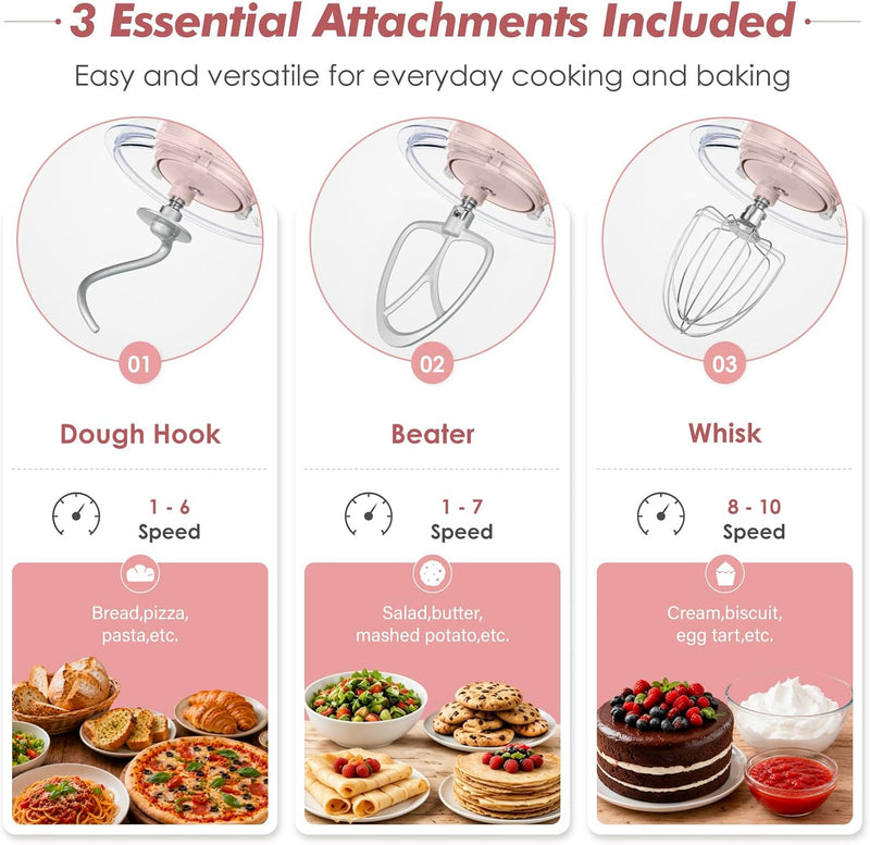 Stand Mixer 4.5L+5L Dual Bowl Food for Home