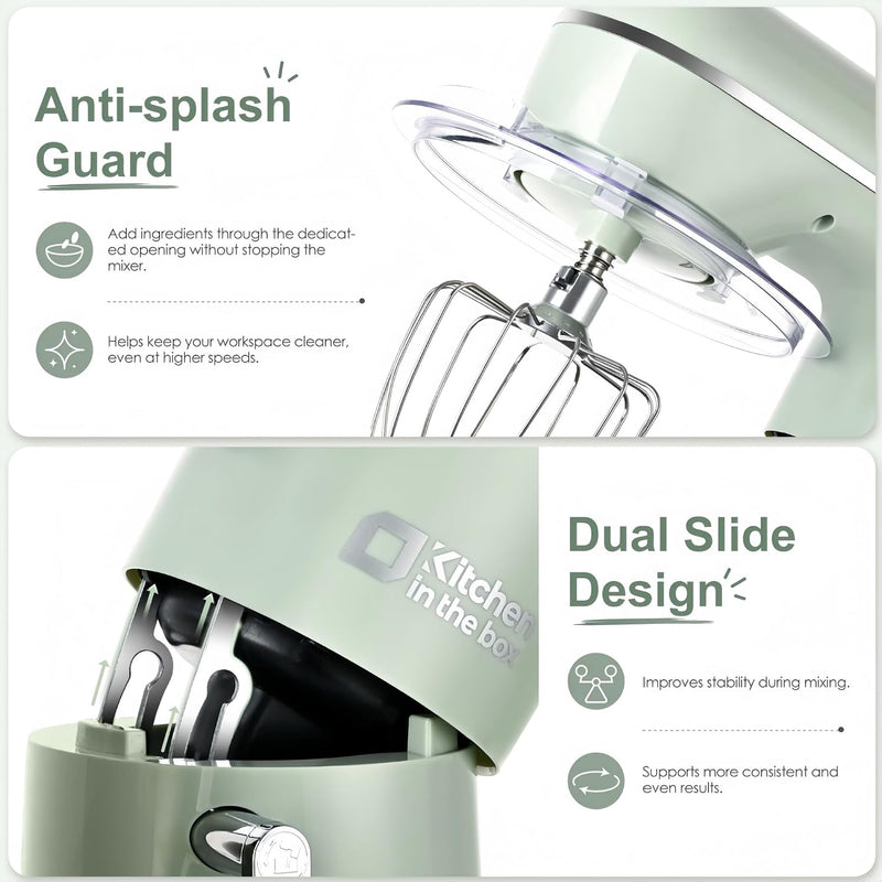 Stand Mixer 4.5L+5L Dual Bowl Food for Home