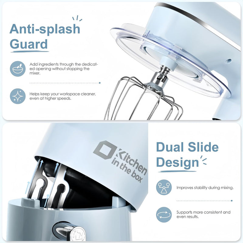 Stand Mixer 4.5L+5L Dual Bowl Food for Home