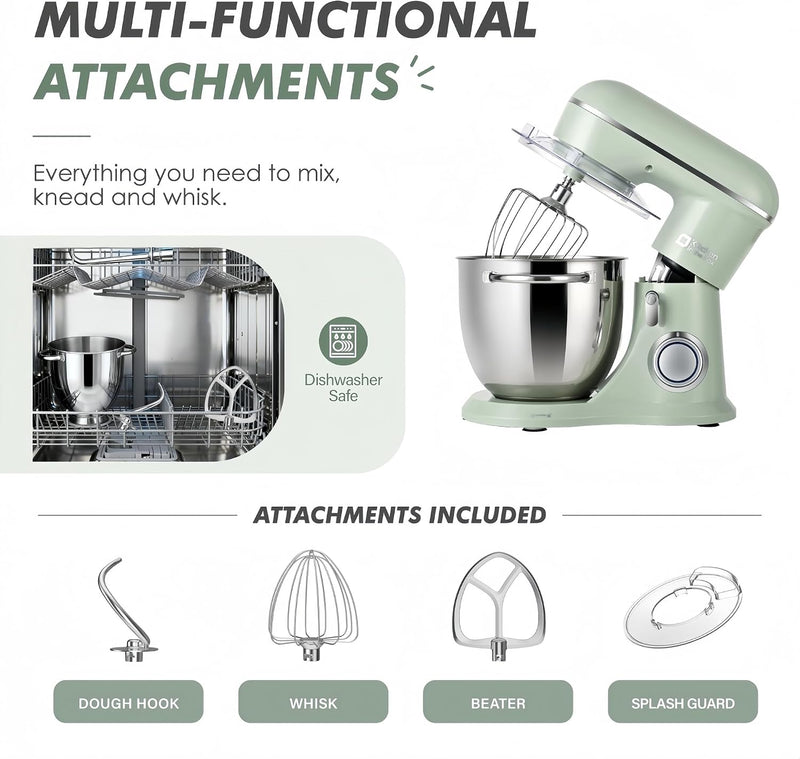 Stand Mixer 4.5L+5L Dual Bowl Food for Home