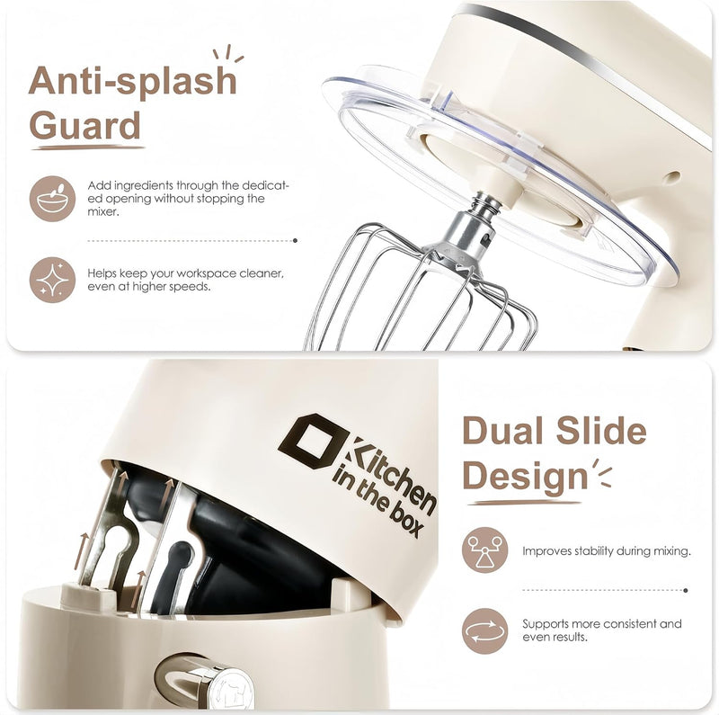 Stand Mixer 4.5L+5L Dual Bowl Food for Home