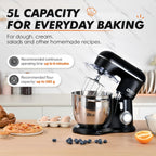 Stand Mixer 4.5L+5L Dual Bowl Food for Home