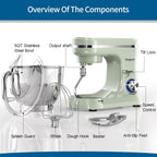 Stand Mixer 5 Quarts 8-Speed 1000W Tilt-Head Food