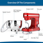 Stand Mixer 5 Quarts 8-Speed 1000W Tilt-Head Food
