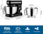 Stand Mixer 5 Quarts 8-Speed 1000W Tilt-Head Food