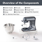 Stand Mixer 6.2L Food Electric Kitchen with Bowl