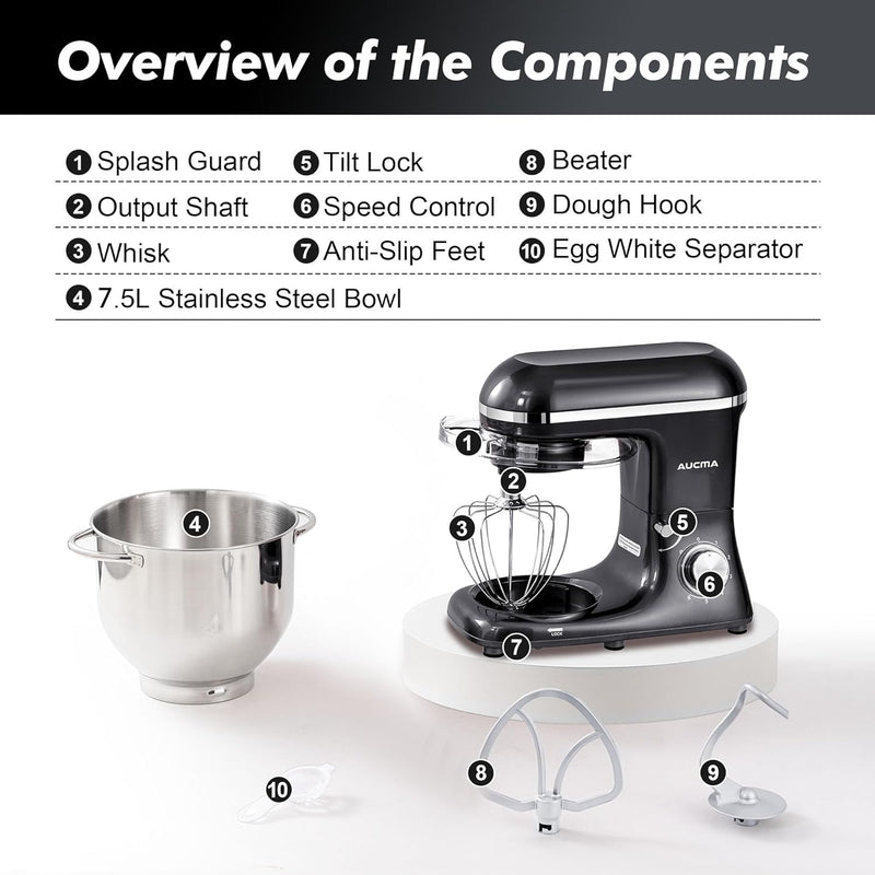 Stand Mixer 6.2L Food Electric Kitchen with Bowl