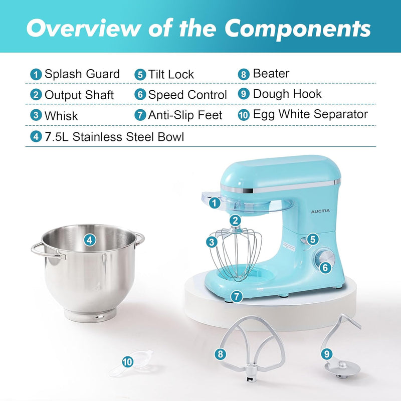 Stand Mixer 6.2L Food Electric Kitchen with Bowl