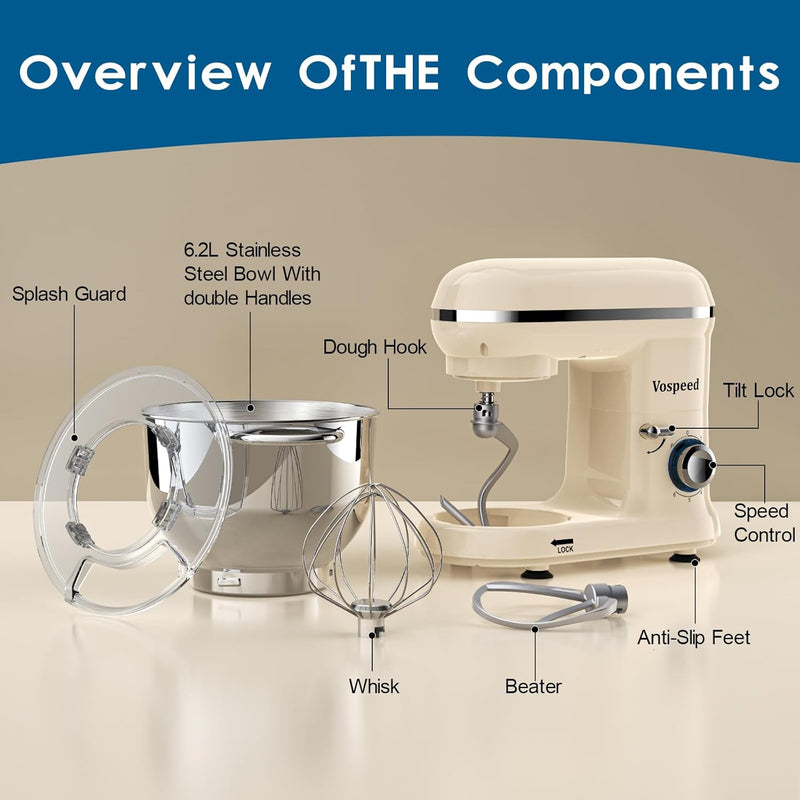 Stand Mixer Food Dough Blender 6.2L Electric Cake